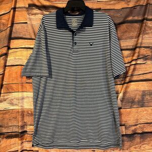 Callaway Men's XL Opti-Dri Golf Polo Shirt Blue Striped Performance Short Sleeve
